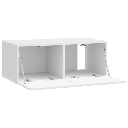 Väggmonterad TV-bänk 78,5 x 41 x 30 cm Vit högglans