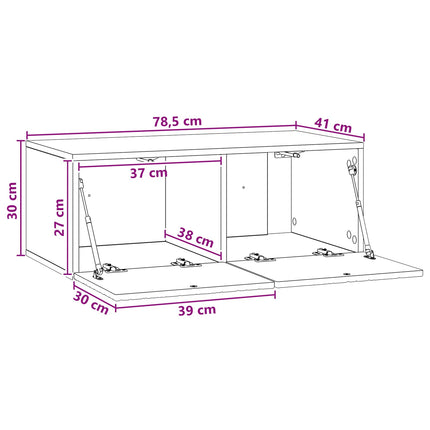 Väggmonterad TV-bänk 78,5 x 41 x 30 cm Rökt ek Konstruerat trä