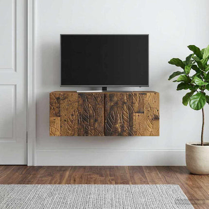 Väggmonterad TV-bänk 78,5 x 41 x 30 cm Gammalt trä