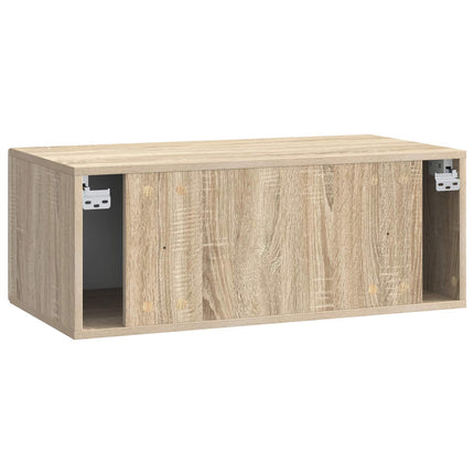 Väggmonterad TV-bänk 98 x 41 x 30 cm Sonoma-ek Konstruerat trä