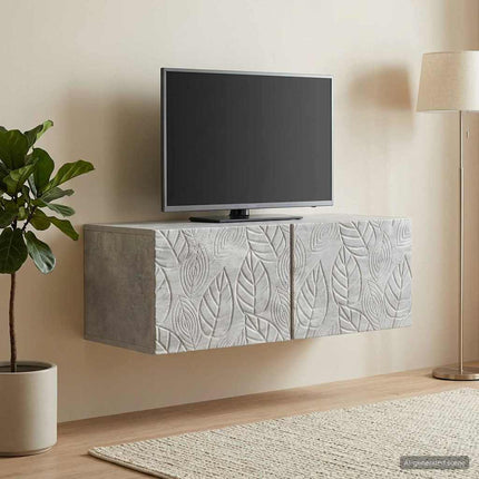 Väggmonterad TV-bänk 98 x 41 x 30 cm Betonggrå Konstruerat trä