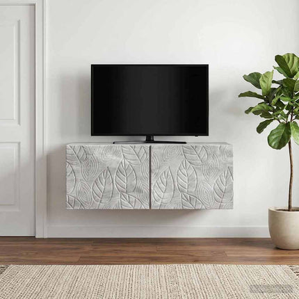 Väggmonterad TV-bänk 98 x 41 x 30 cm Betonggrå Konstruerat trä