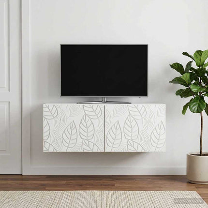 Väggmonterad TV-bänk 59,5 x 31 cm Vit Konstruerat trä