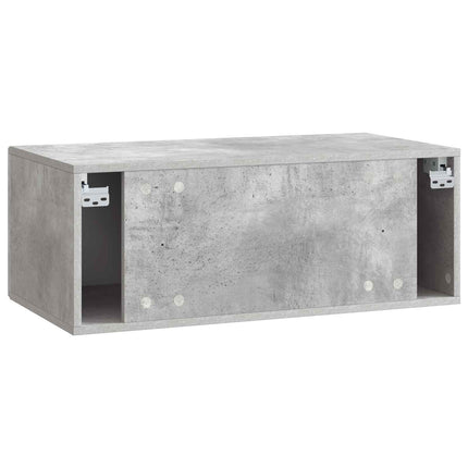 Väggmonterad TV-bänk 59,5 x 31 cm Betonggrå Konstruerat trä