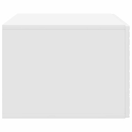 Väggmonterad TV-bänk 59,5 x 31 cm Vit högglans Konstruerat trä