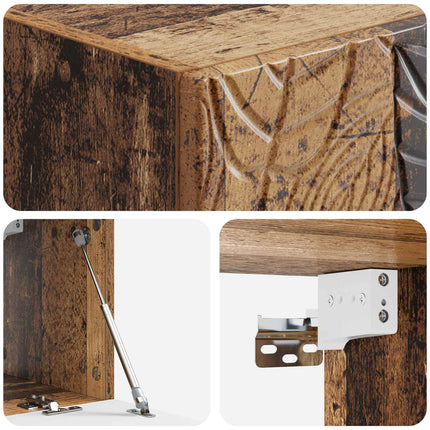 Väggmonterad TV-bänk 59,5 x 31 cm Gammalt trä Konstruerat trä