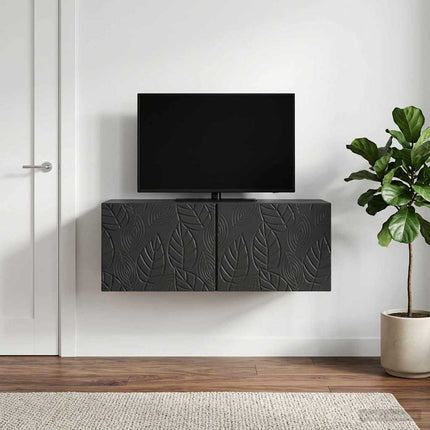 Väggmonterad TV-bänk 78,5 x 31 cm Svart Konstruerat trä