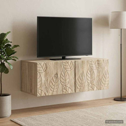 Väggmonterad TV-bänk 78,5 x 31 cm Sonoma-ek Konstruerat trä