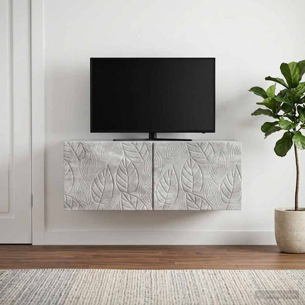 Väggmonterad TV-bänk 78,5 x 31 cm Betonggrå Konstruerat trä