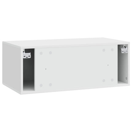 Väggmonterad TV-bänk 78,5 x 31 cm Vit högglans Konstruerat trä