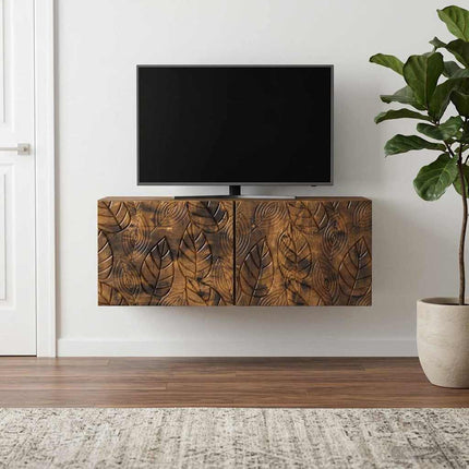 Väggmonterad TV-bänk 78,5 x 31 cm Rökt ek Konstruerat trä
