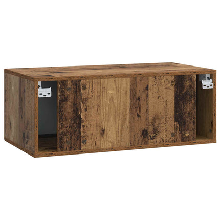 Väggmonterad TV-bänk 78,5 x 31 cm Gammalt trä Konstruerat trä