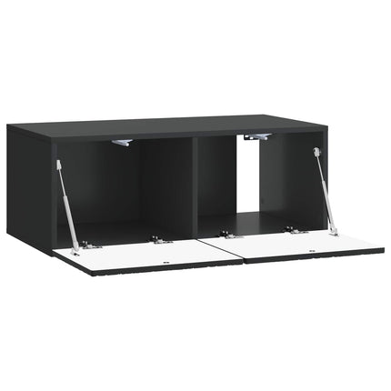 Väggmonterad TV-bänk 98 x 31 cm Svart Konstruerat trä