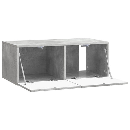 Väggmonterad TV-bänk 98 x 31 cm Betonggrå Konstruerat trä