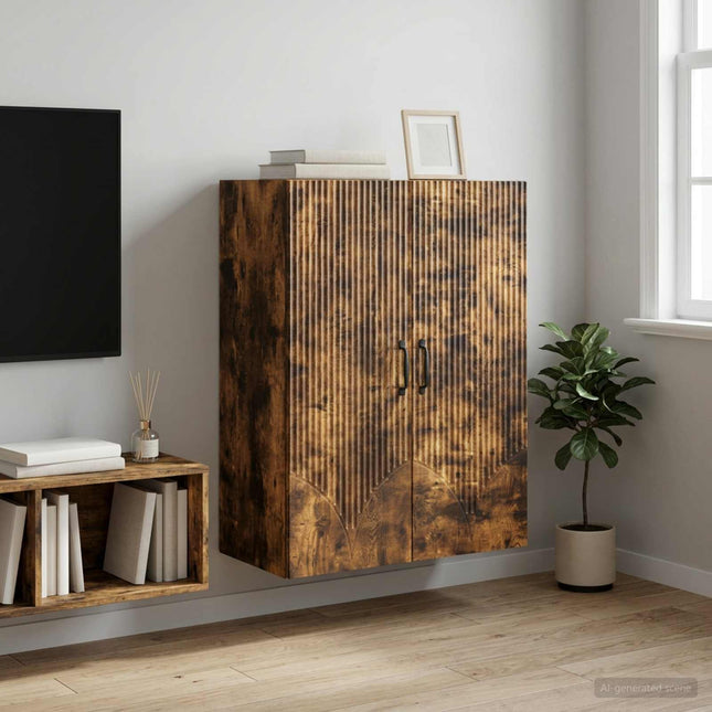Väggmonterat skåp 66 x 34,5 x 90 cm Konstruerat trä Rökt ek