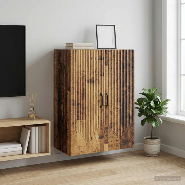 Väggmonterat skåp 66 x 34,5 x 90 cm Konstruerat trä Gammalt trä