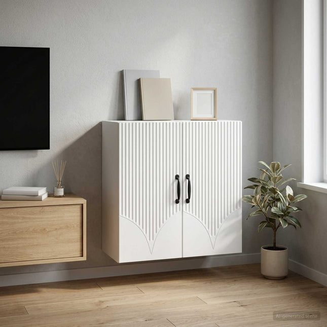Väggmonterat skåp Vit 59 x 31 x 60 cm Konstruerat trä