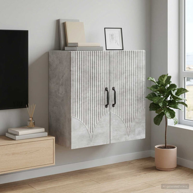 Väggmonterat skåp 59 x 31 x 60 cm Konstruerat trä Betonggrå