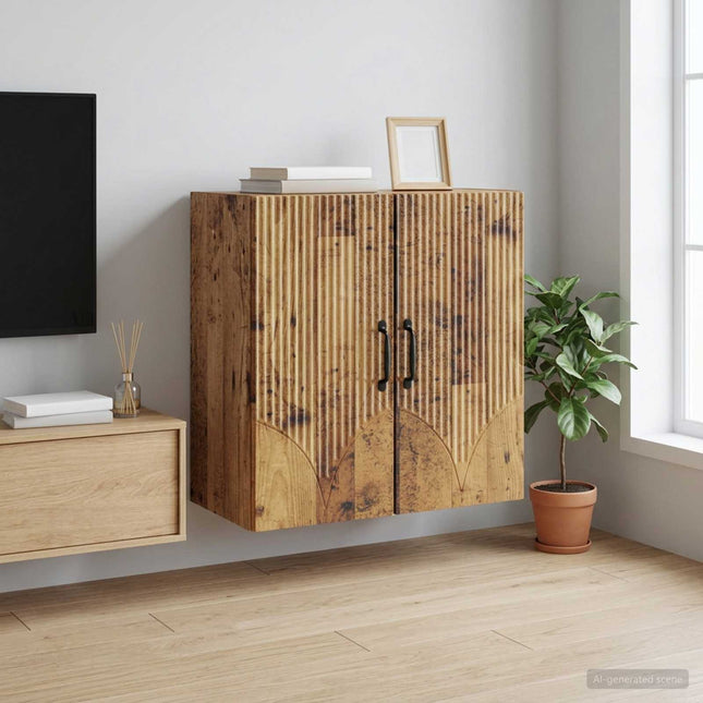 Väggmonterat skåp 59 x 31 x 60 cm Konstruerat trä Gammalt trä