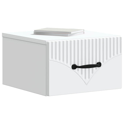 Väggmonterat Sängbord Vit 34,5 x 33 x 20 cm Konstruerat trä
