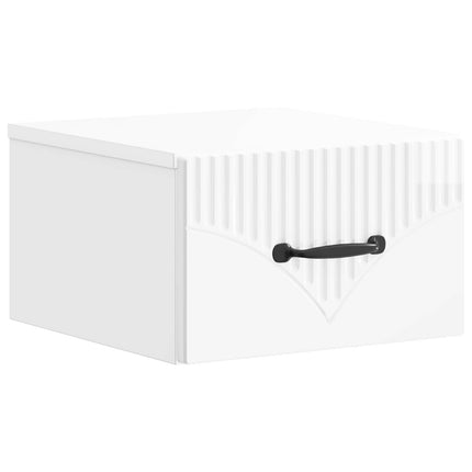 Väggmonterat Sängbord 2 pcs Vit högglans 34,5 x 33 x 20 cm