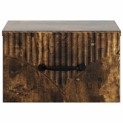 Väggmonterat Sängbord med låda 2 pcs Rökt ek 34,5 x 33 x 20 cm