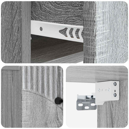 Väggmonterat Sängbord 2 pcs Grå sonoma-ek 34,5 x 33 x 20 cm