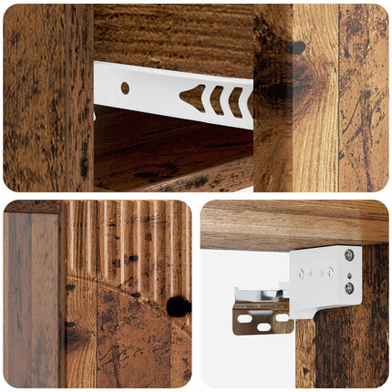 Väggmonterat Sängbord 2 pcs Gammalt trä 34,5 x 33 x 20 cm