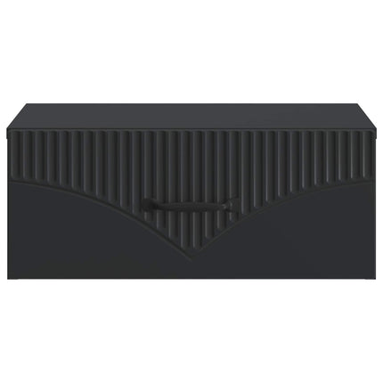 Väggmonterat Sängbord med låda 2 pcs Svart 49 x 34,5 x 20 cm