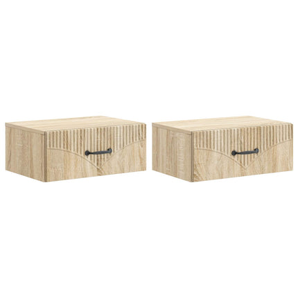 Väggmonterat Sängbord 2 pcs Sonoma-ek 49 x 34,5 x 20 cm