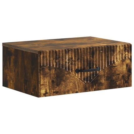 Väggmonterat Sängbord Rökt ek 49 x 34,5 x 20 cm Konstruerat trä