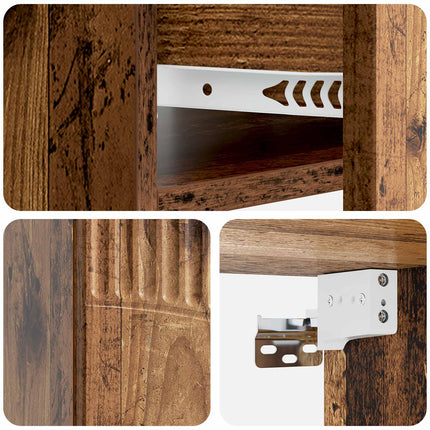 Väggmonterat Sängbord 2 pcs Gammalt trä 49 x 34,5 x 20 cm
