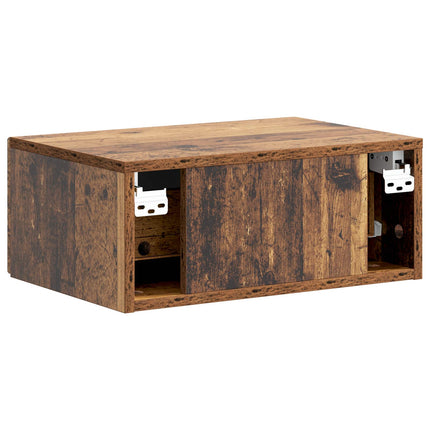 Väggmonterat Sängbord 2 pcs Gammalt trä 49 x 34,5 x 20 cm