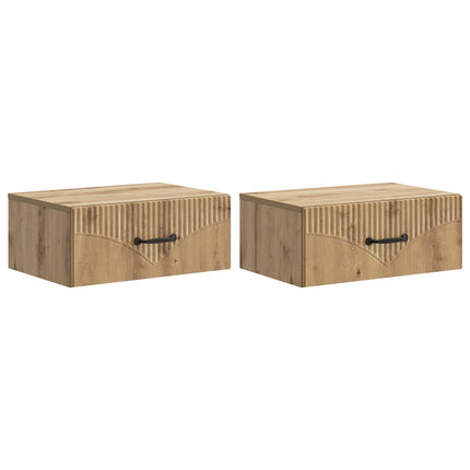 Väggmonterat Sängbord 2 pcs Artisan-ek 49 x 34,5 x 20 cm