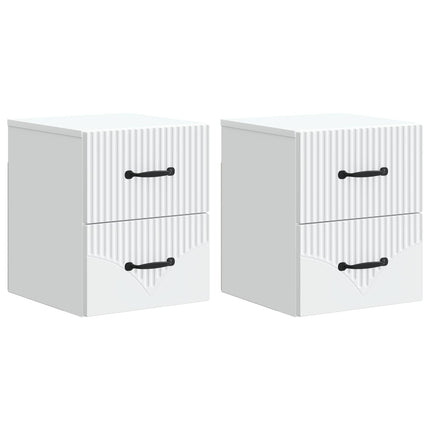 Väggmonterat Sängbord med låda 2 pcs Vit 34,5 x 33 x 40 cm