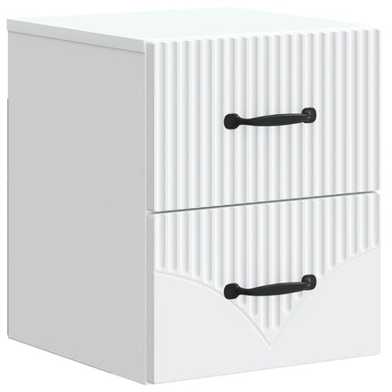 Väggmonterat Sängbord med låda 2 pcs Vit 34,5 x 33 x 40 cm