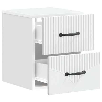 Väggmonterat Sängbord med låda 2 pcs Vit 34,5 x 33 x 40 cm