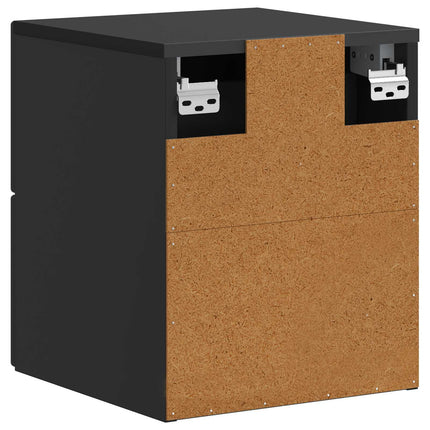 Väggmonterat Sängbord med låda 2 pcs Svart 34,5 x 33 x 40 cm