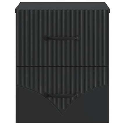 Väggmonterat Sängbord 2 st Svart 34,5 x 33 x 40 cm