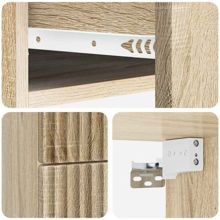 Väggmonterat Sängbord 2 pcs Sonoma-ek 34,5 x 33 x 40 cm