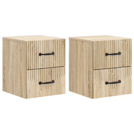 Väggmonterat Sängbord 2 pcs Sonoma-ek 34,5 x 33 x 40 cm