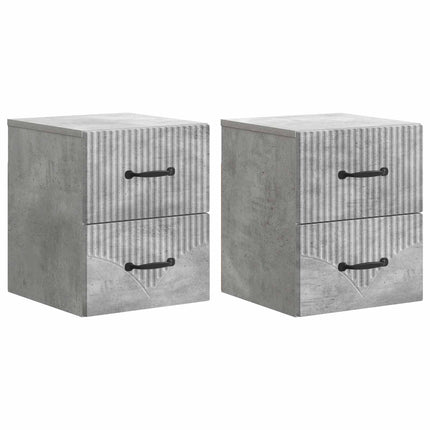 Väggmonterat Sängbord 2 pcs Betonggrå 34,5 x 33 x 40 cm