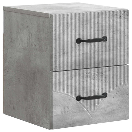 Väggmonterat Sängbord 2 pcs Betonggrå 34,5 x 33 x 40 cm