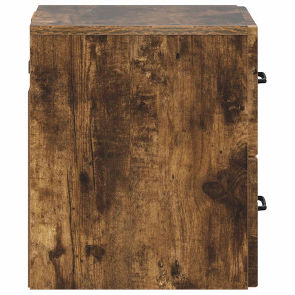 Väggmonterat Sängbord med låda 2 pcs Rökt ek 34,5 x 33 x 40 cm