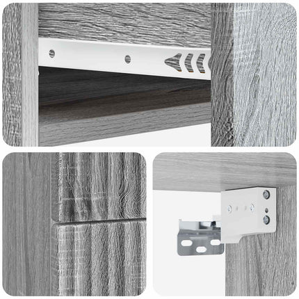 Väggmonterat Sängbord 2 pcs Grå sonoma-ek 34,5 x 33 x 40 cm