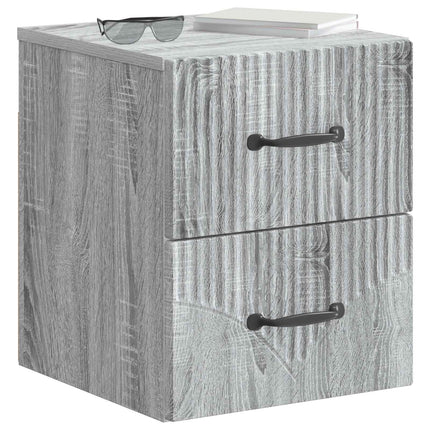 Väggmonterat Sängbord 2 pcs Grå sonoma-ek 34,5 x 33 x 40 cm