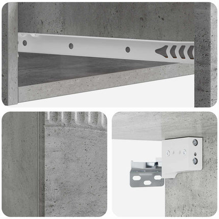 Väggmonterad sidobord Betonggrå 59 x 34,5 x 17 cm