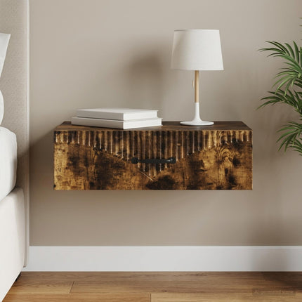Väggmonterad sidobord Rökt ek 59 x 34,5 x 17 cm Konstruerat trä