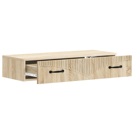 Väggmonterad sidobord Sonoma-ek 87,5 x 34,5 x 17 cm