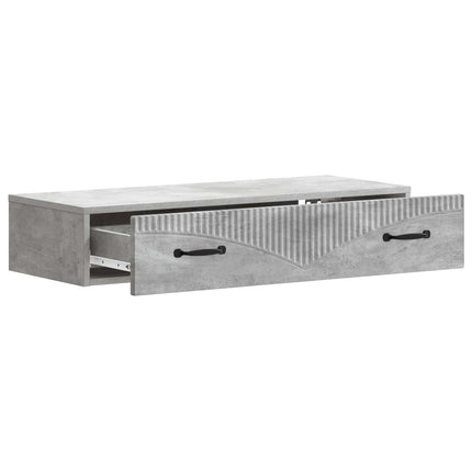 Väggmonterad sidobord Betonggrå 87,5 x 34,5 x 17 cm